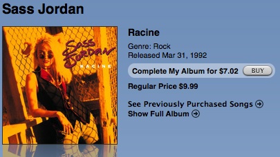 Example from the iTune Music Store